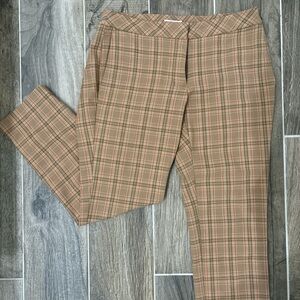 J.Jill tan and orange plaid pants